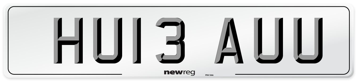 HU13 AUU Number Plate from New Reg